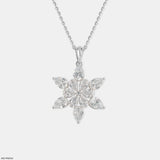5.50 Carat Winter Bloom Pendants 14K Yellow Gold