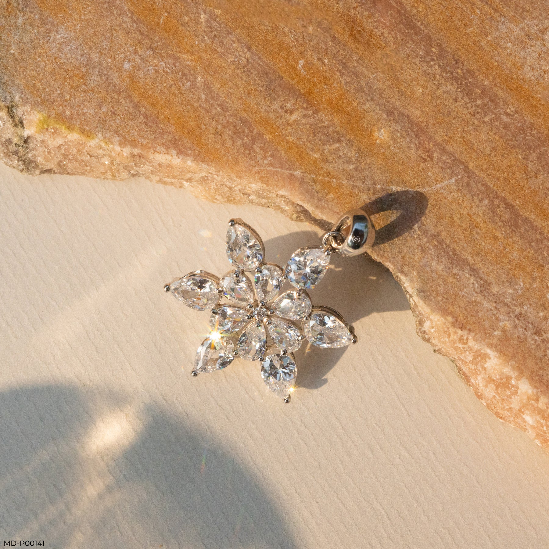 5.50 Carat Winter Bloom Pendants 14K Rose Gold