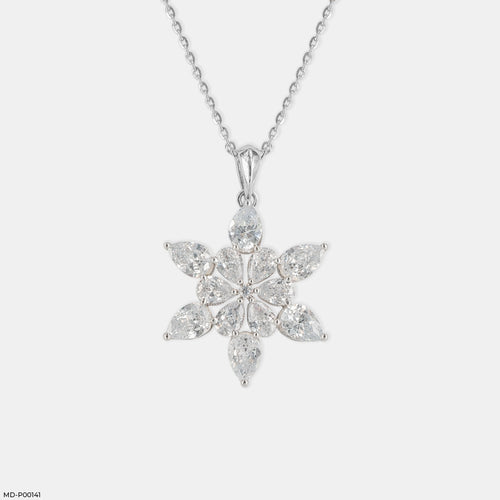 5.50 Carat Winter Bloom Pendants 9K White Gold