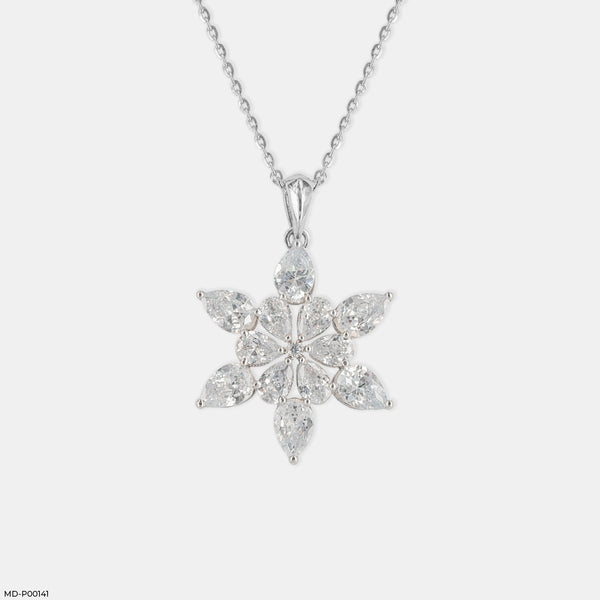 5.50 Carat Winter Bloom Pendants 14K White Gold