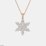 5.50 Carat Winter Bloom Pendants 14K Yellow Gold