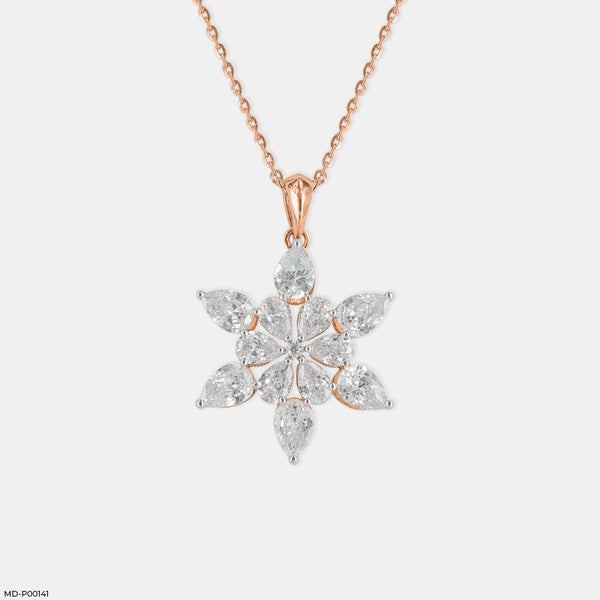 5.50 Carat Winter Bloom Pendants 14K Rose Gold