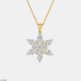 5.50 Carat Winter Bloom Pendants 14K Yellow Gold