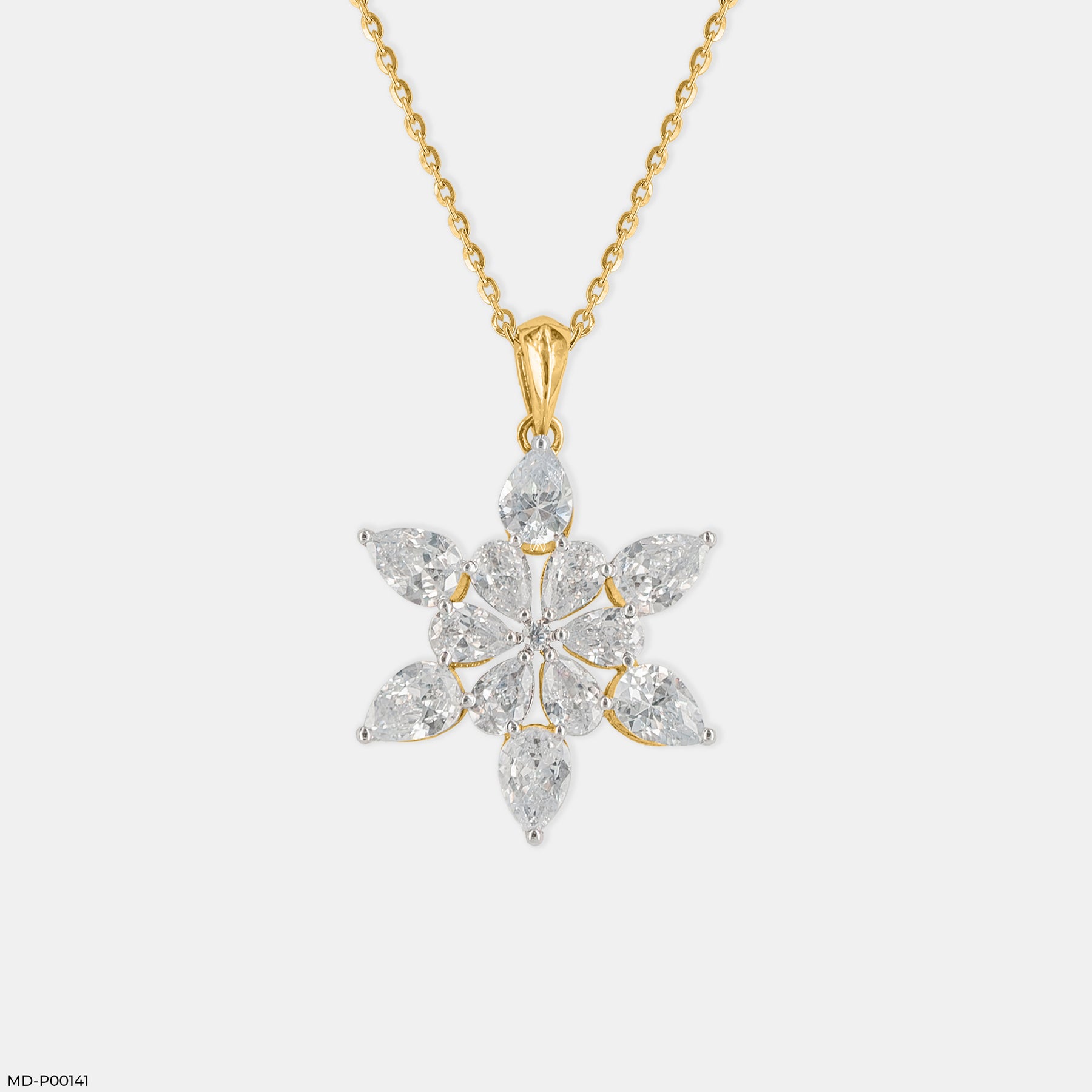 5.50 Carat Winter Bloom Pendants 14K Rose Gold