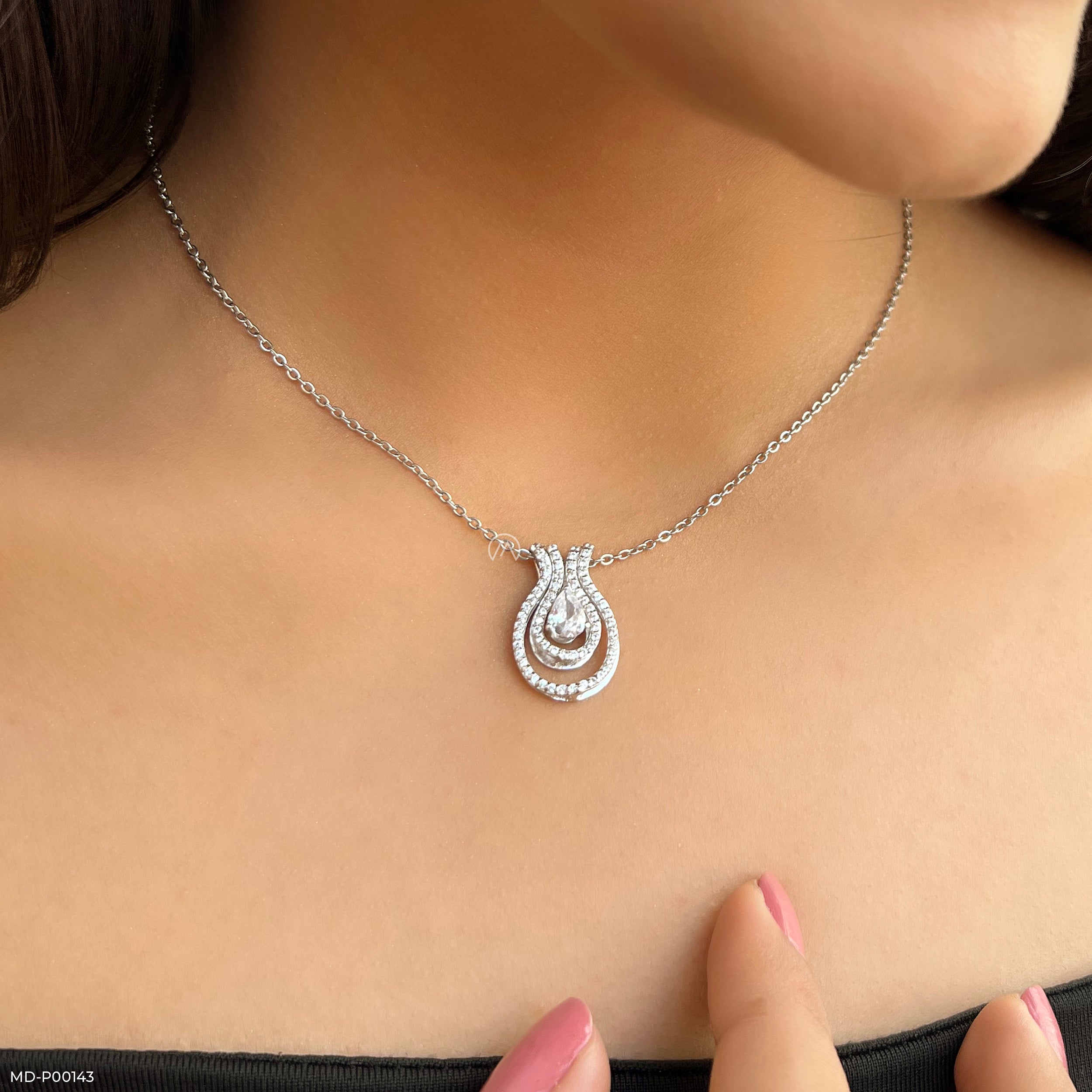 1.75 Carat Triple Dew Pendants 9K White Gold