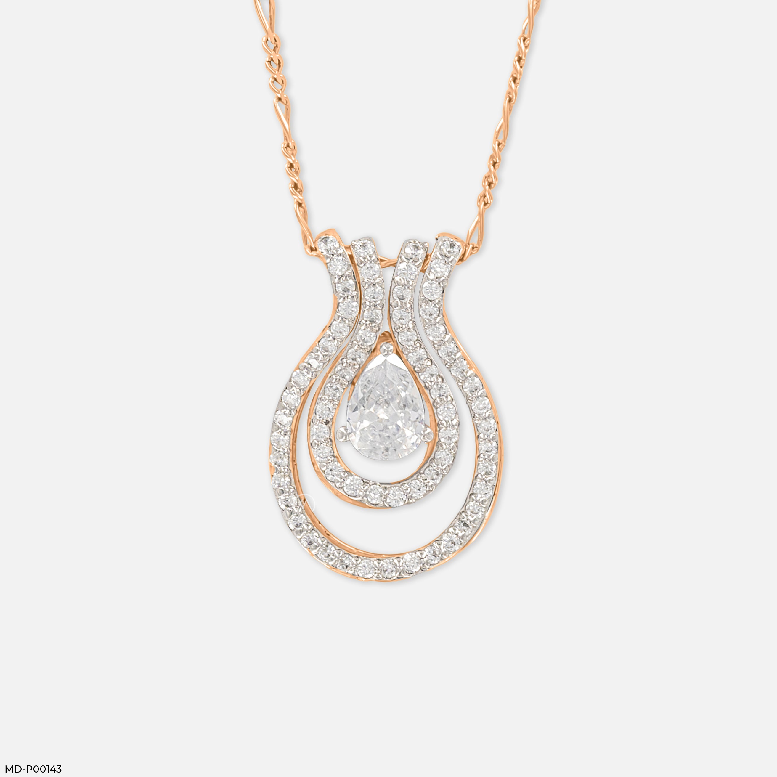 1.75 Carat Triple Dew Pendants 14K Rose Gold