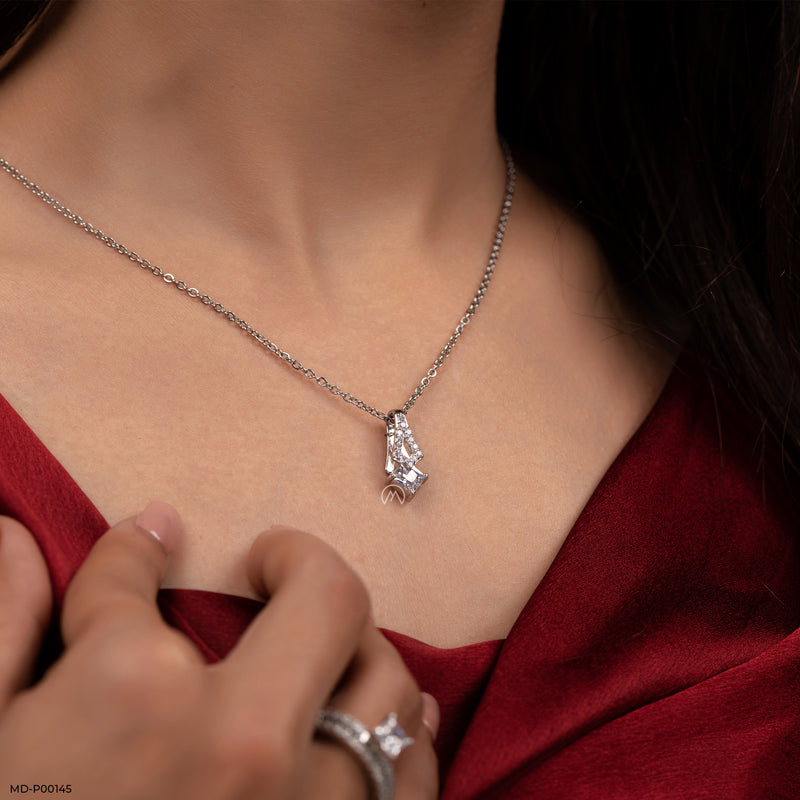 1 Carat Art Deco Flame Pendants 14K Rose Gold