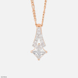 1 Carat Art Deco Flame Pendants 14K Rose Gold