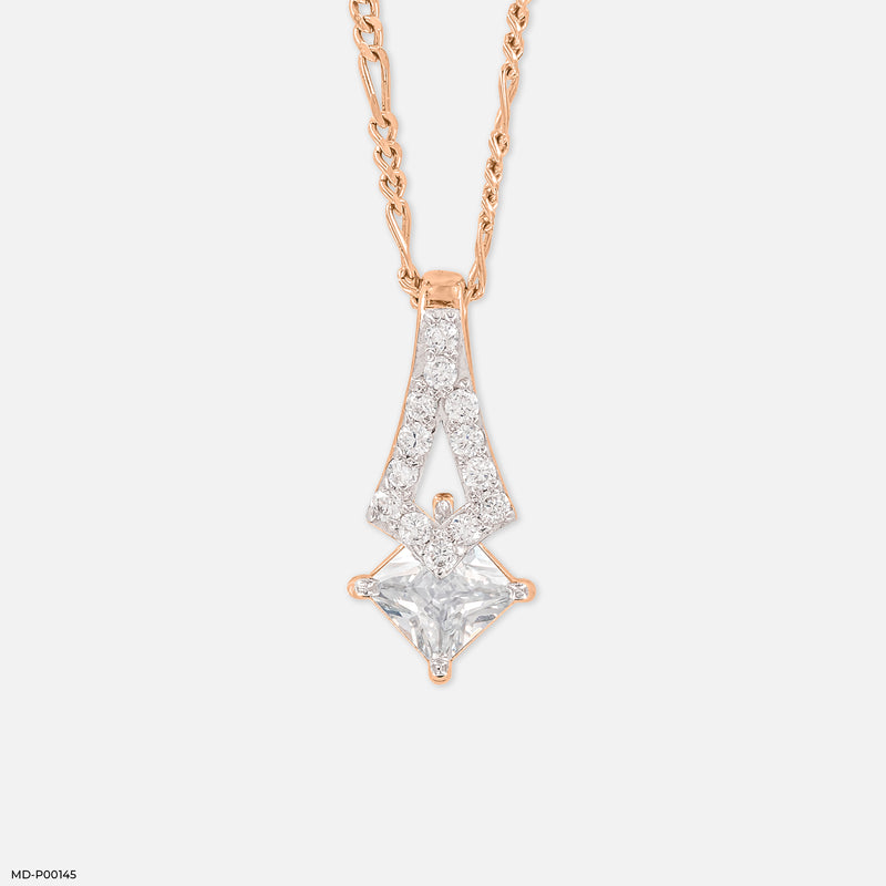 1 Carat Art Deco Flame Pendants 14K Rose Gold