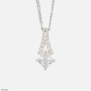 1 Carat Art Deco Flame Pendants 9K White Gold