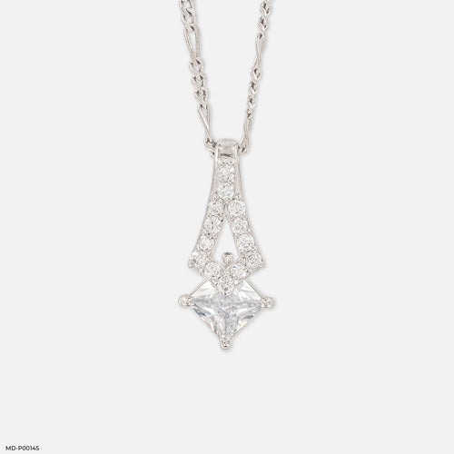 1 Carat Art Deco Flame Pendants 9K White Gold