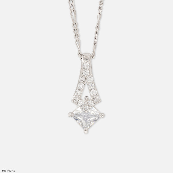 1 Carat Art Deco Flame Pendants 14K White Gold
