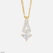 1 Carat Art Deco Flame Pendants 14K Yellow Gold
