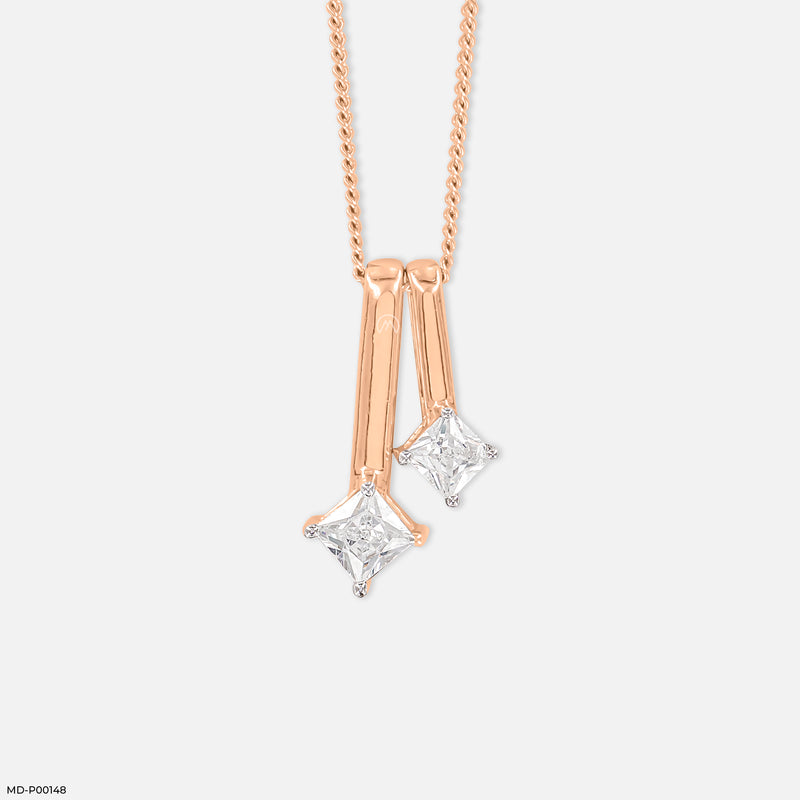 0.50 Carat Mode Pendants 14K Yellow Gold