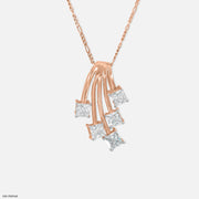 2.50 Carat Shooting Stars Pendants 9K Rose Gold