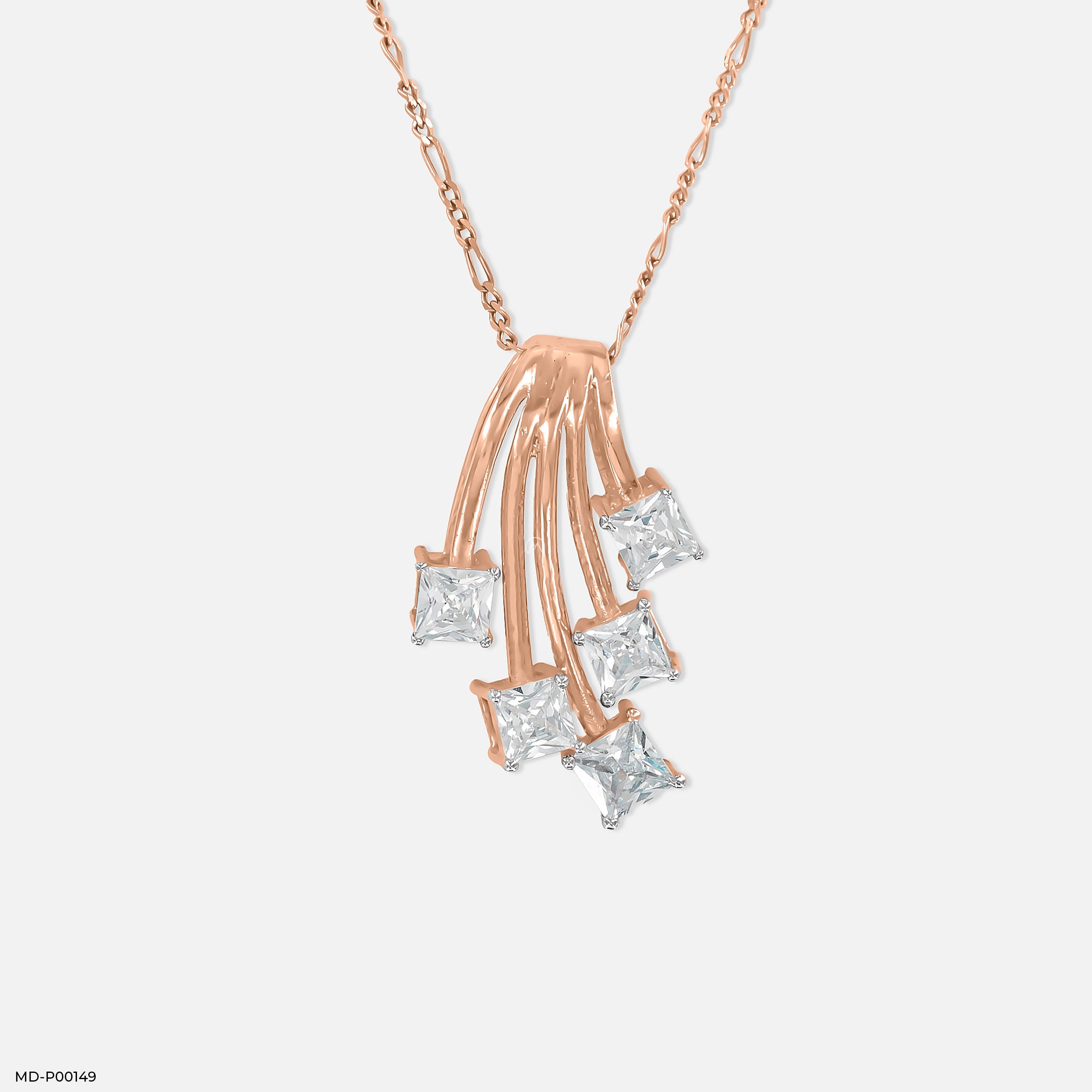 2.50 Carat Shooting Stars Pendants 14K Rose Gold
