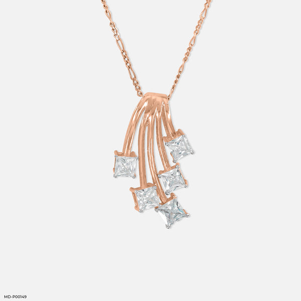 2.50 Carat Shooting Stars Pendants 14K Rose Gold