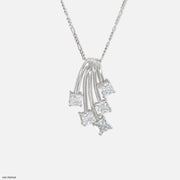 2.50 Carat Shooting Stars Pendants 9K White Gold