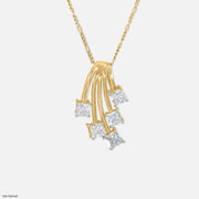 2.50 Carat Shooting Stars Pendants 9K Yellow Gold