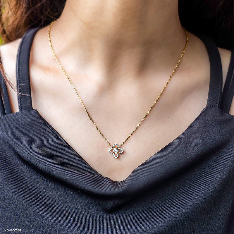 Willa Floret Diamond Pendant 18K Rose Gold