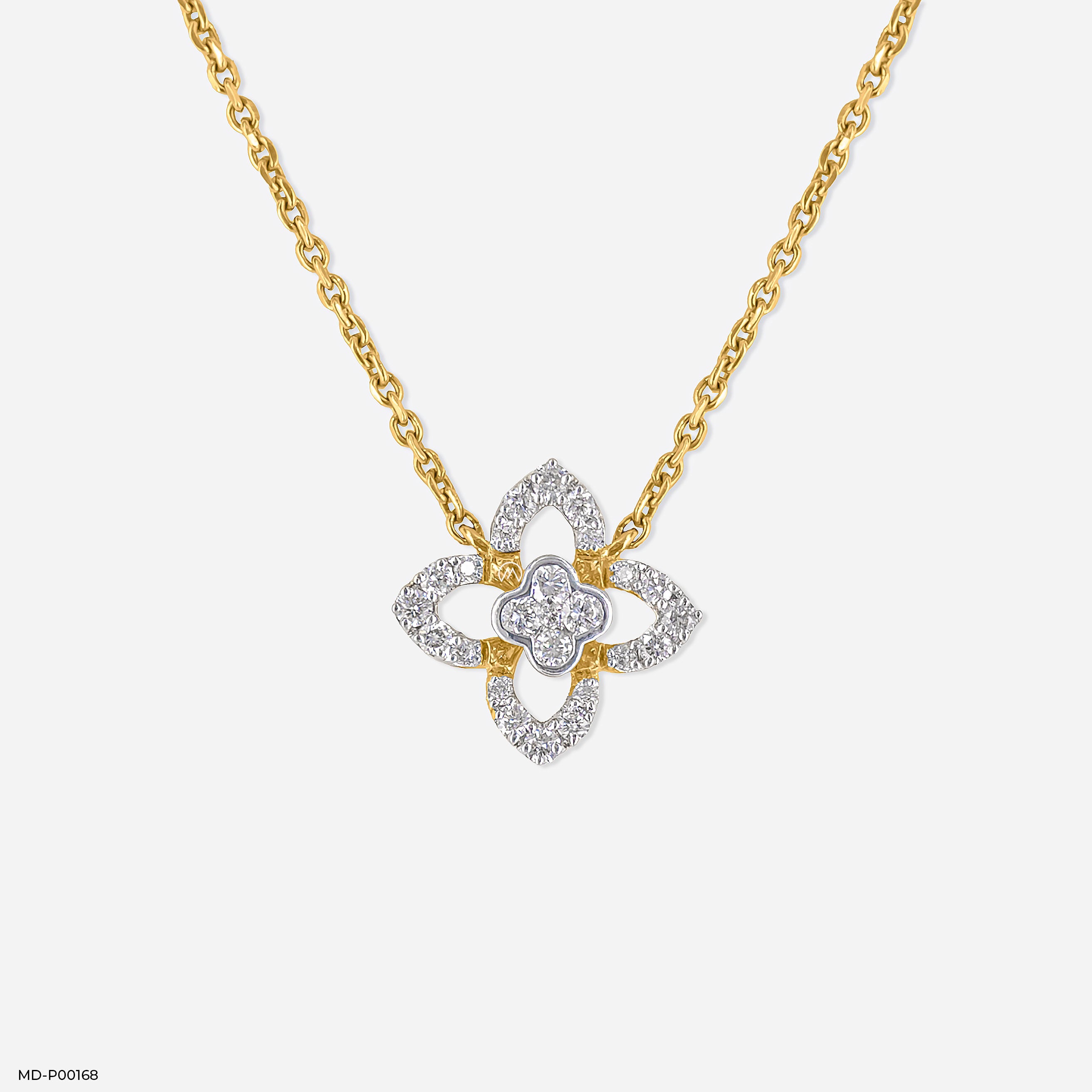 0.30 Carat Four-Petal Diamond Necklace