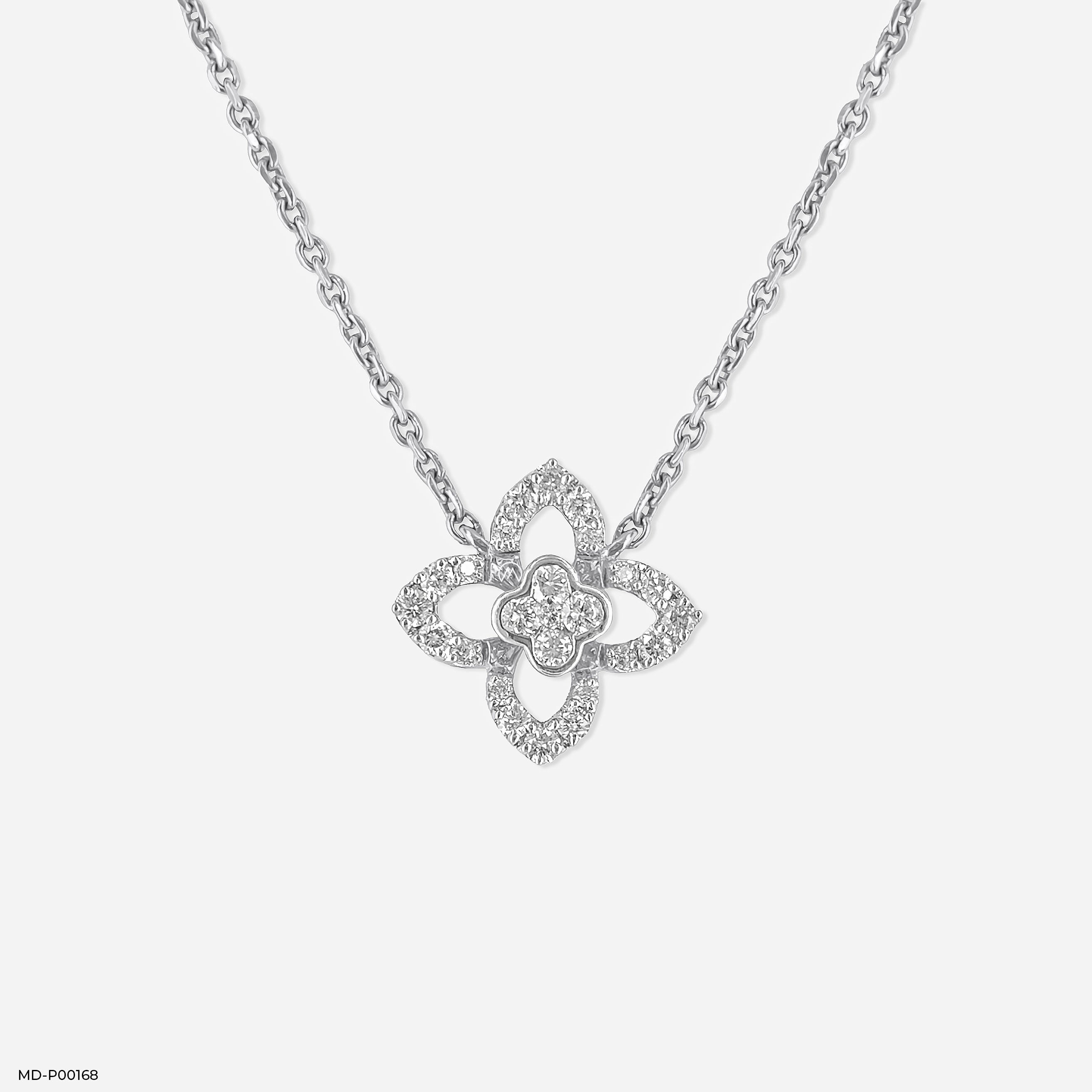 0.30 Carat Four-Petal Diamond Necklace