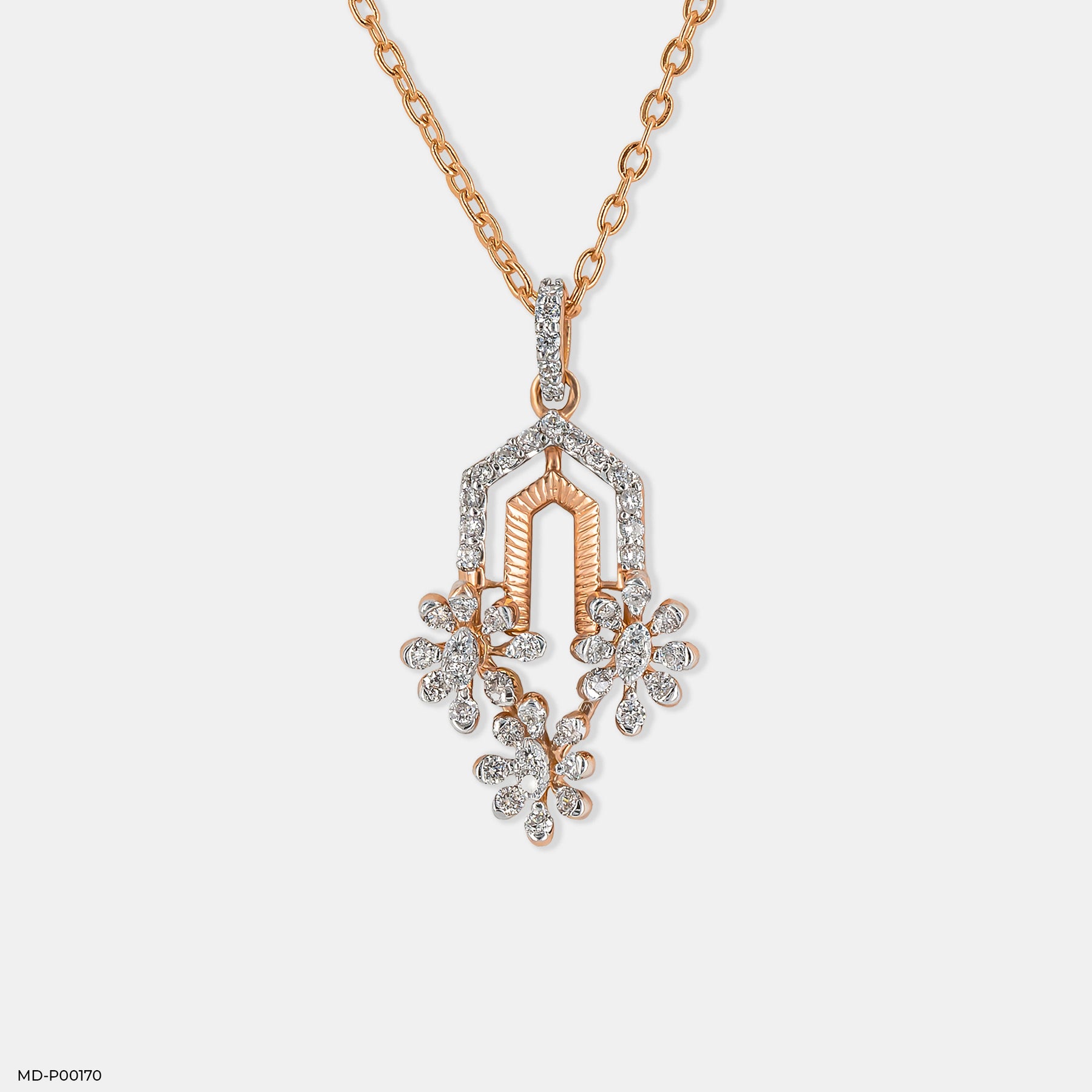 0.50 Carat Adorable Lab Diamond Pendant 14K Rose Gold