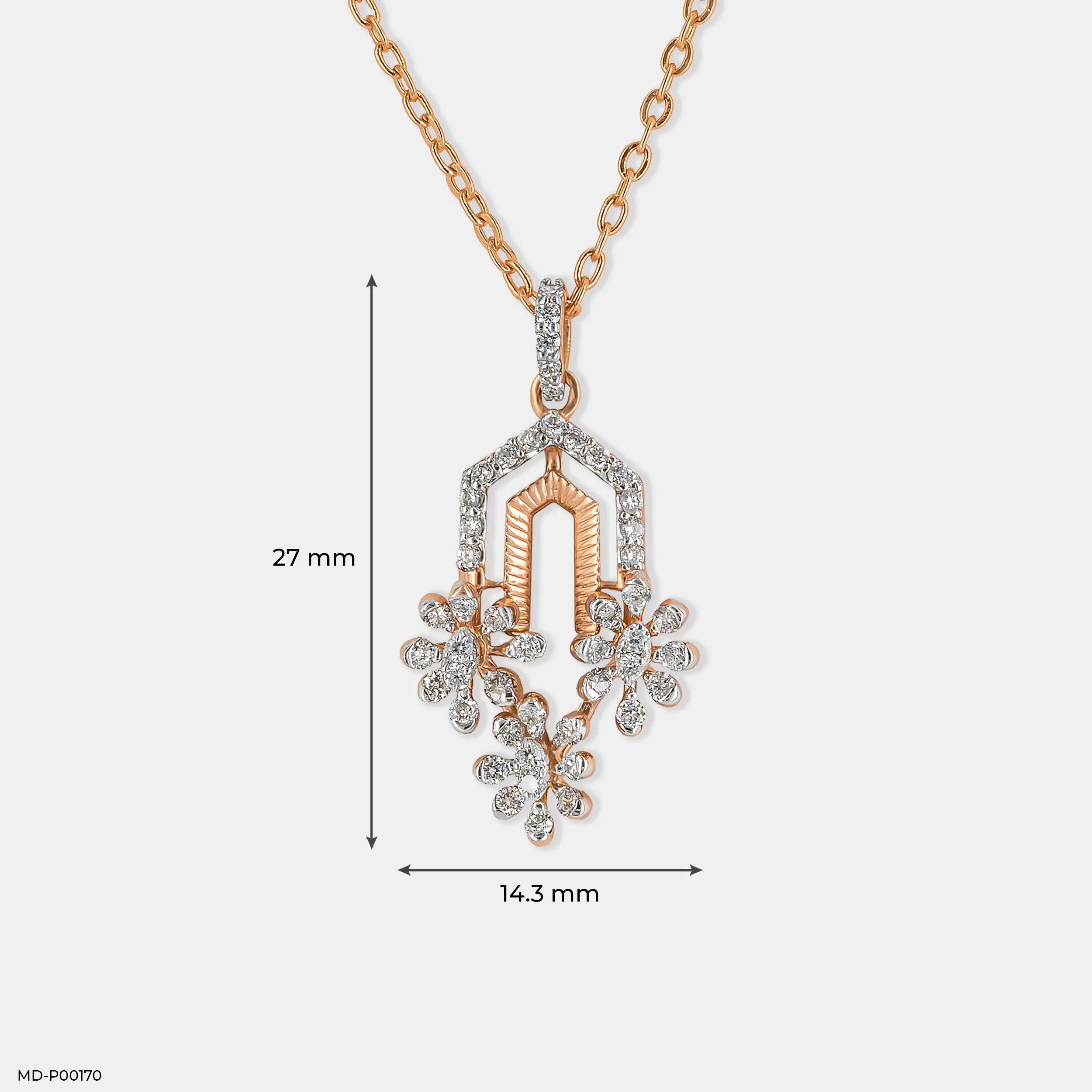 0.50 Carat Adorable Lab Diamond Pendant 14K Rose Gold