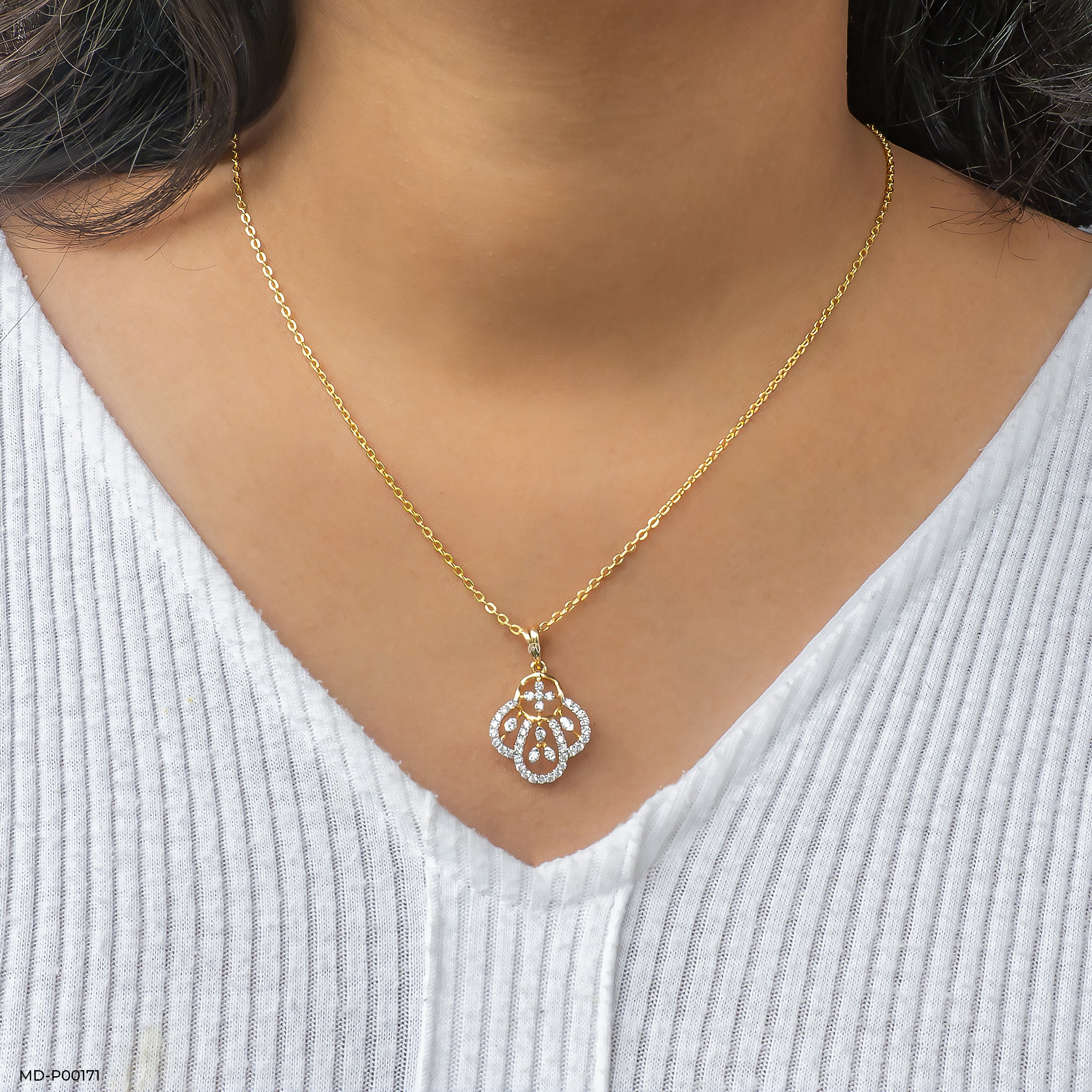 Floriferous Diamond Pendant 9K Yellow Gold