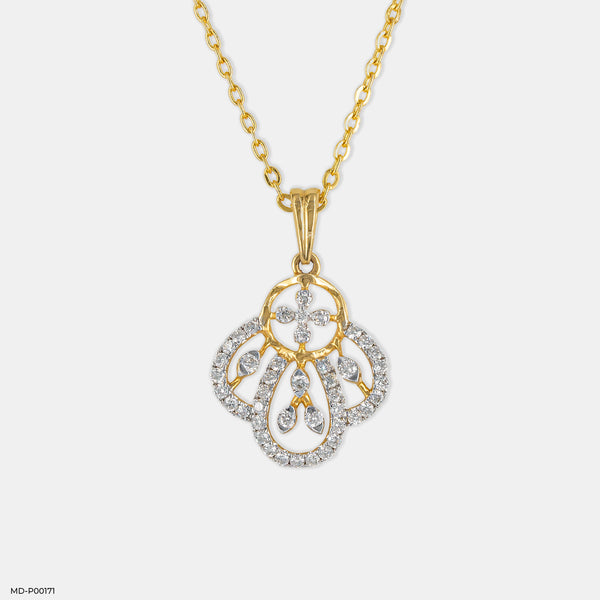 Floriferous Diamond Pendant 14K Yellow Gold