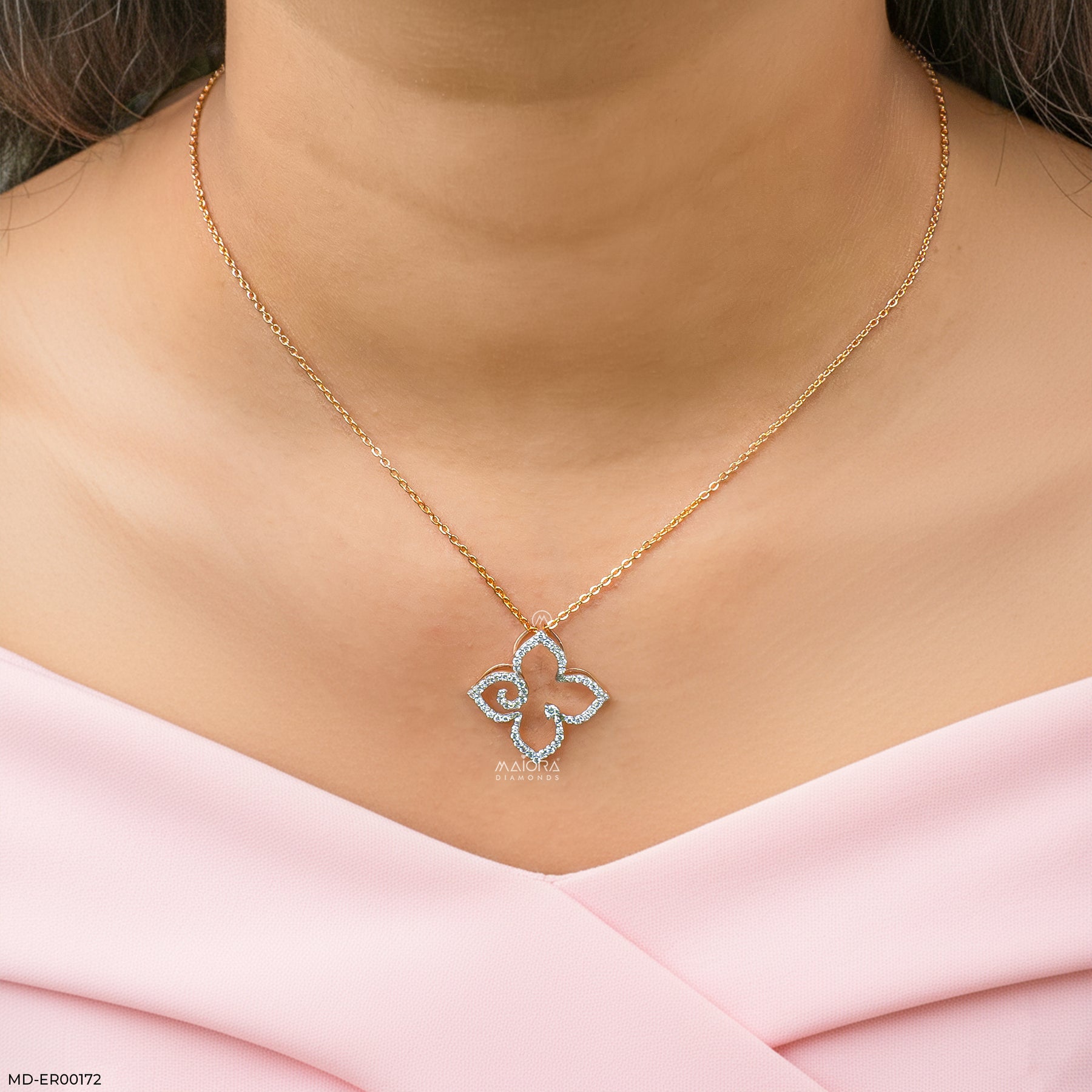 Esme Diamond Pendant 9K White Gold