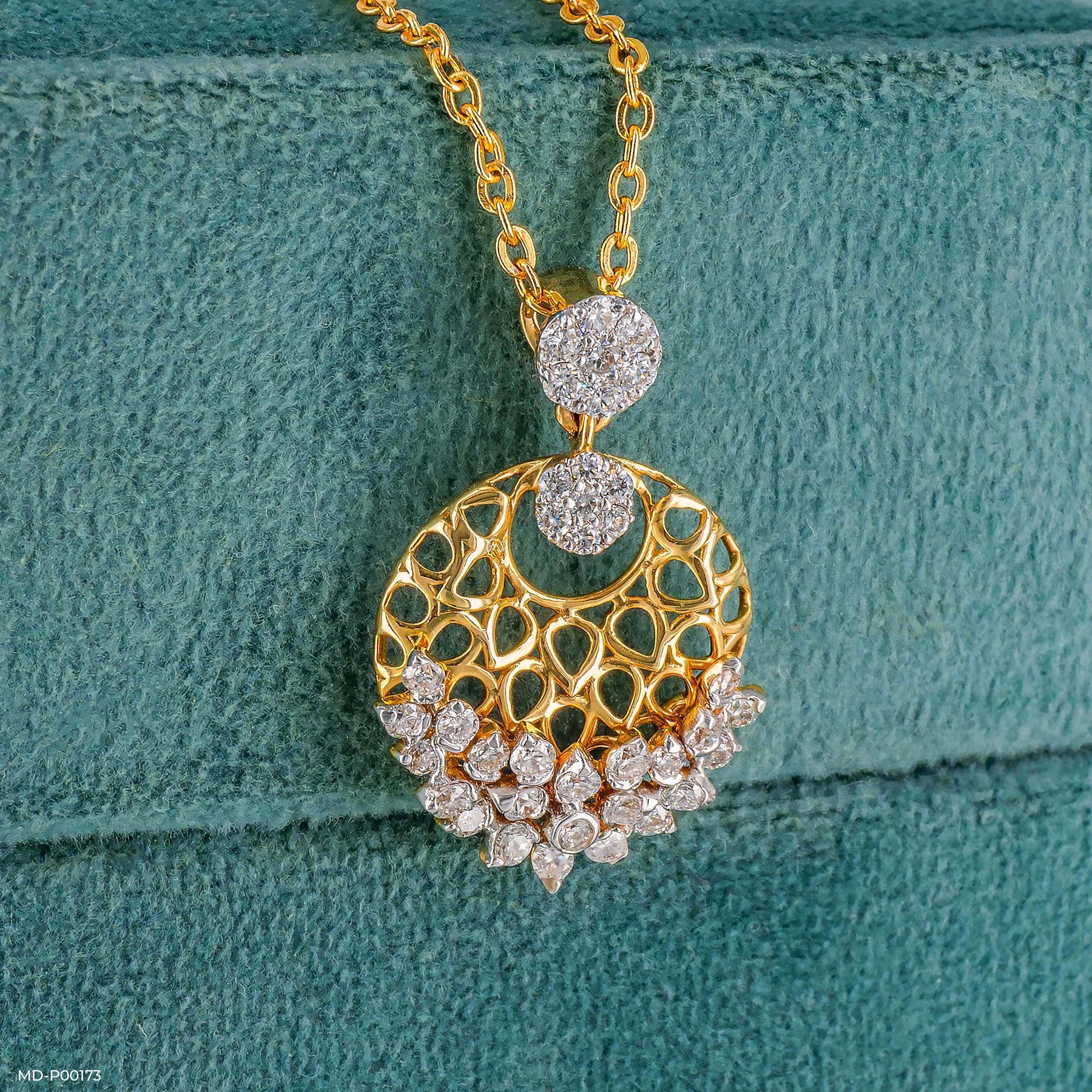 0.75 Carat Aroma Lab Diamond Pendant 14K Yellow Gold