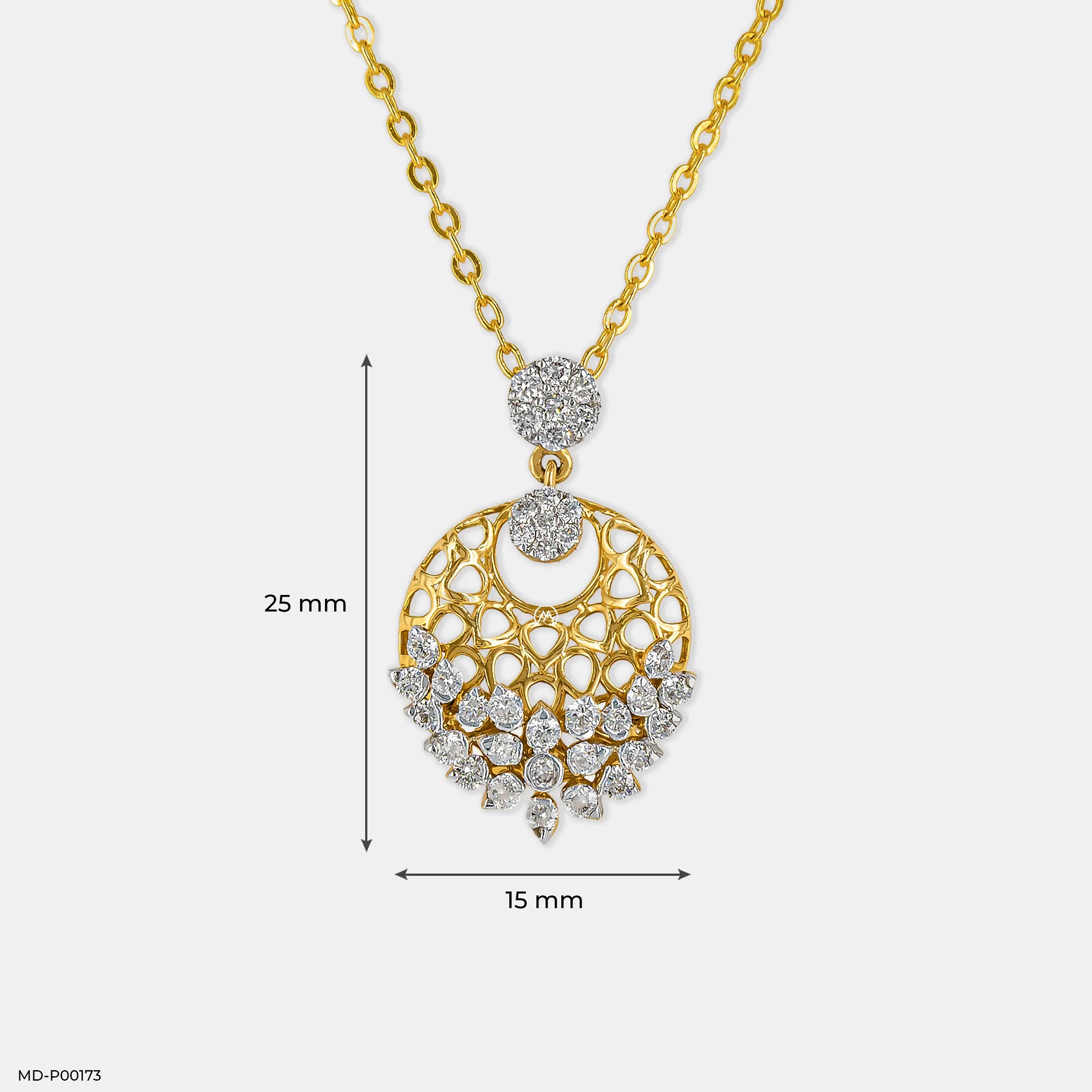 0.75 Carat Aroma Lab Diamond Pendant 14K Yellow Gold