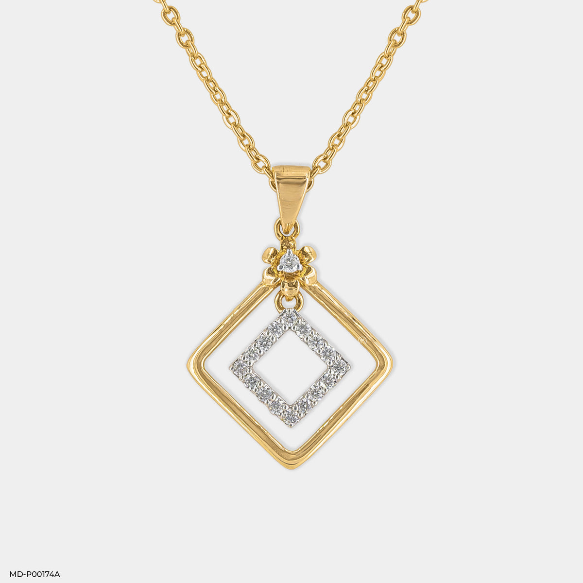 0.15 Carat Square Sparkle Diamond Pendant