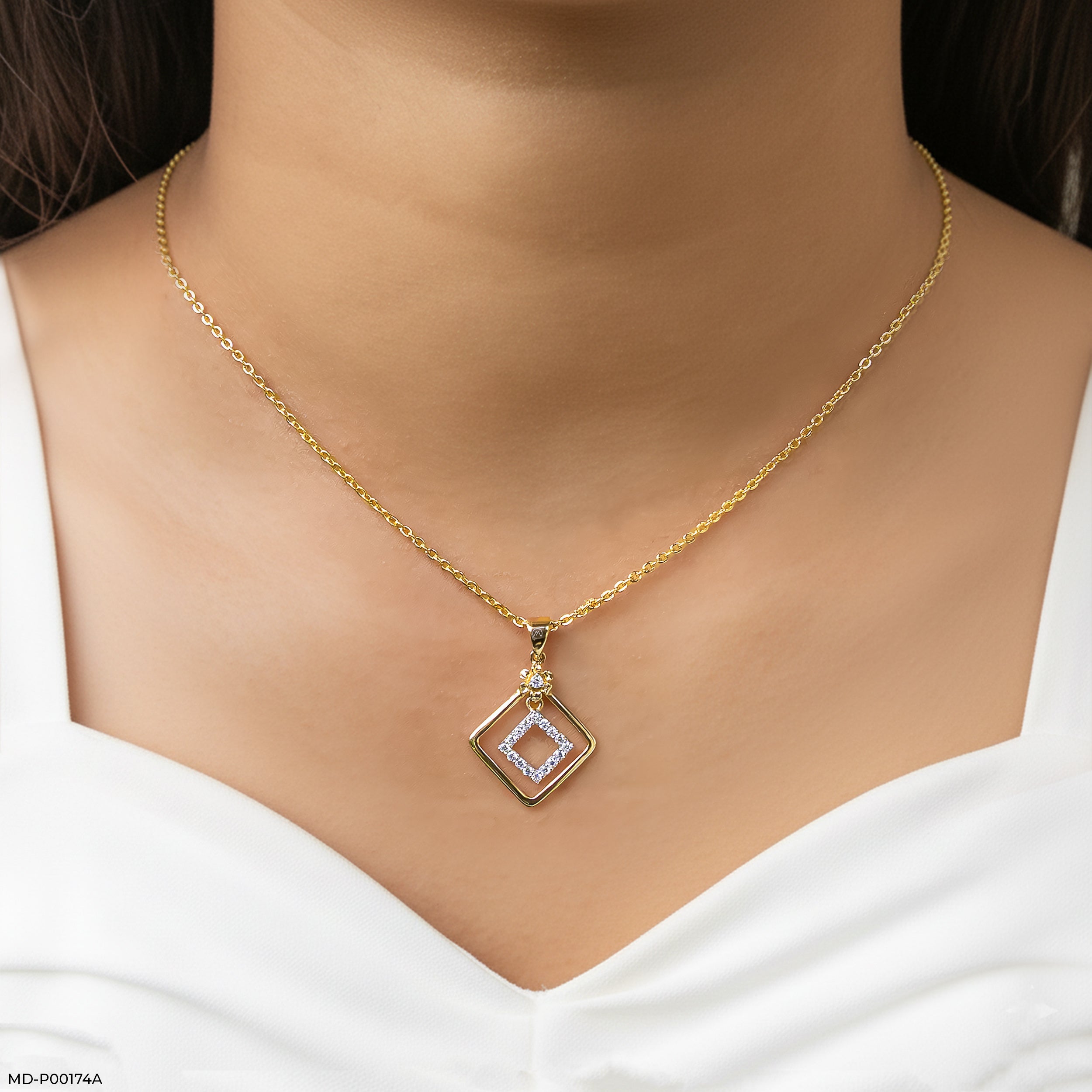 0.15 Carat Square Sparkle Diamond Pendant