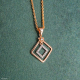 Square Sparkle Diamond Pendant 14K Rose Gold