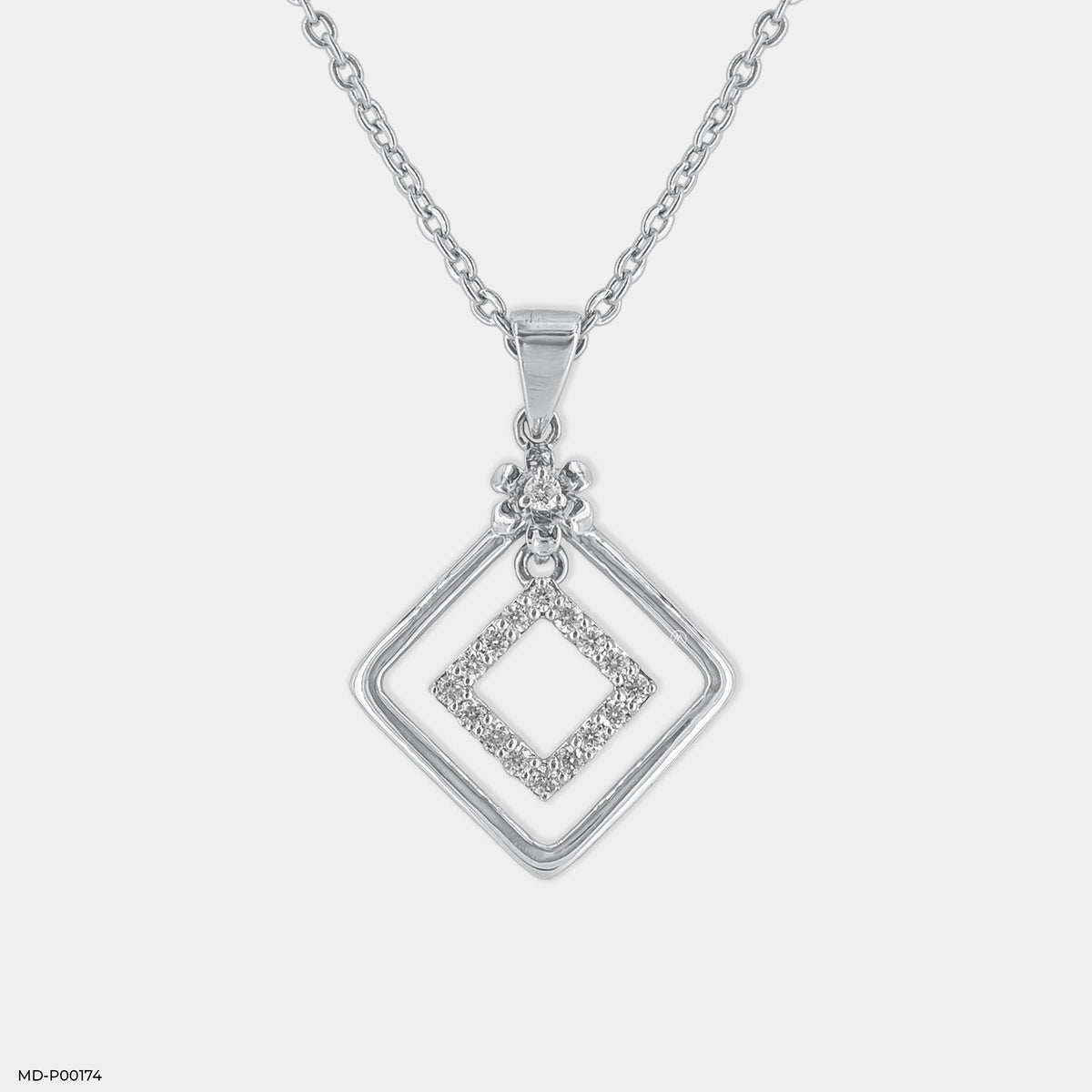 0.15 Carat Square Sparkle Diamond Pendant