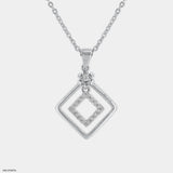 0.15 Carat Square Sparkle Diamond Pendant 14K Yellow Gold