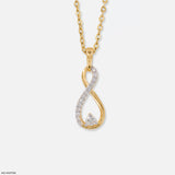 Infinity Solitaire Drop Lab Diamond Pendant 14K Yellow Gold