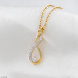 Infinity Solitaire Drop Lab Diamond Pendant 14K Yellow Gold