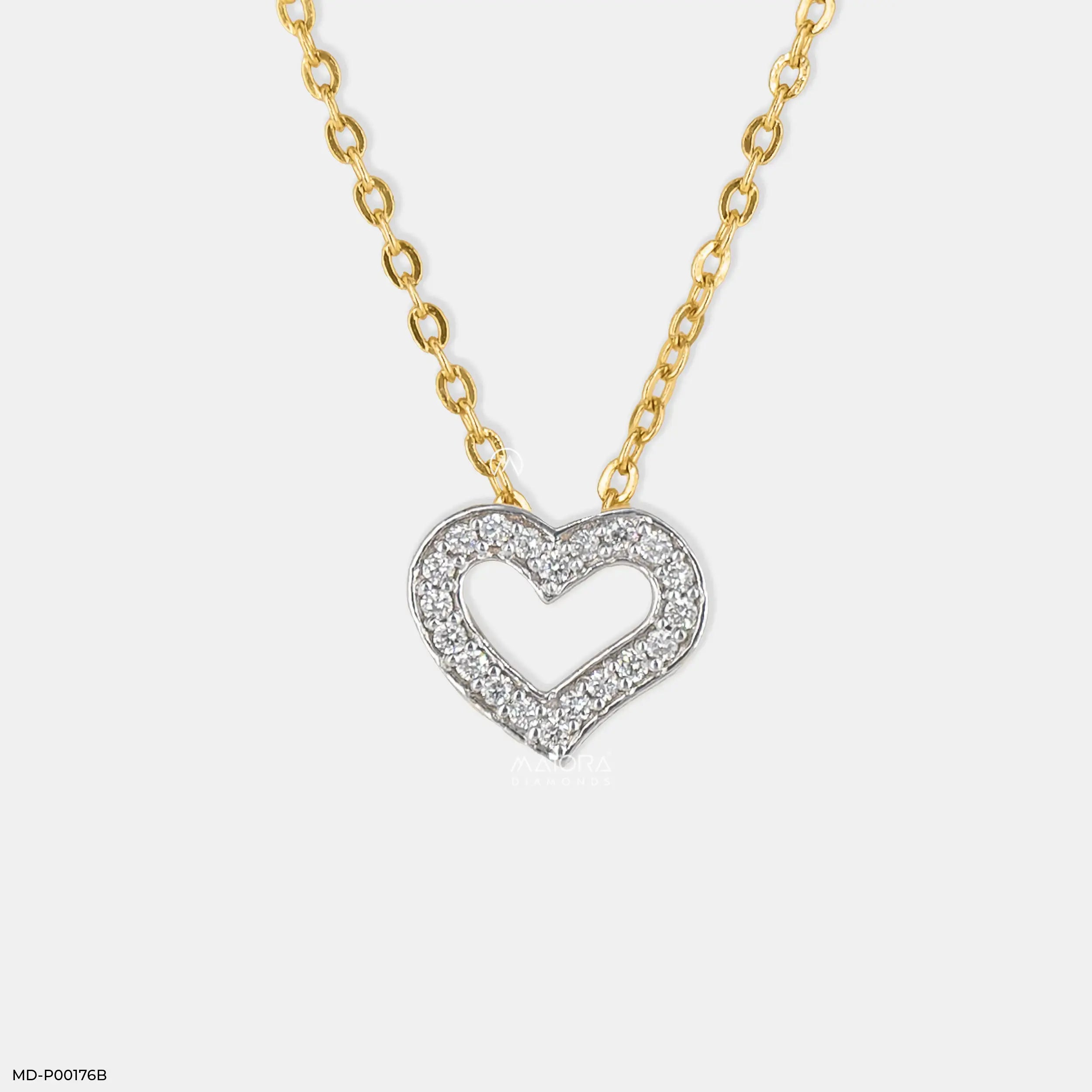 0.20 Carat Miracle Lab Diamond Heart Pendant 9K Yellow Gold
