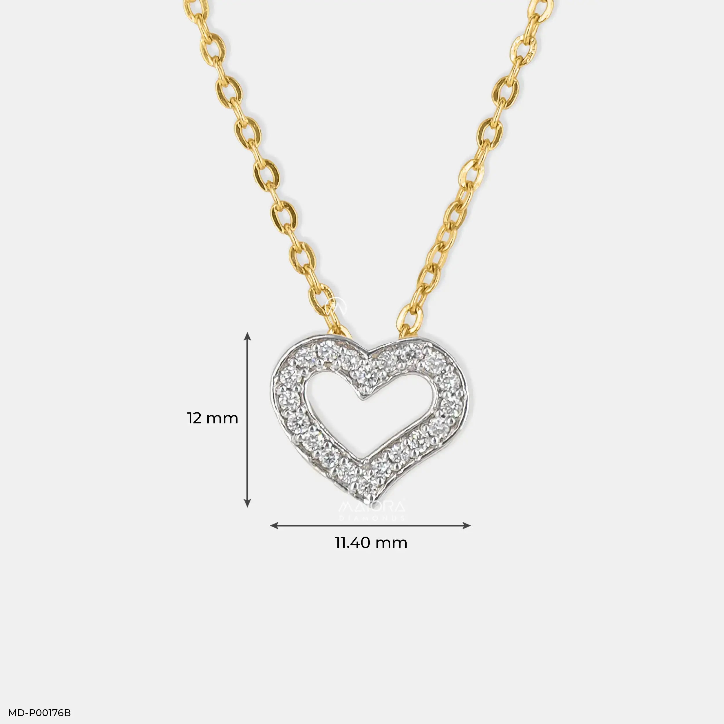 0.20 Carat Miracle Lab Diamond Heart Pendant 9K Yellow Gold