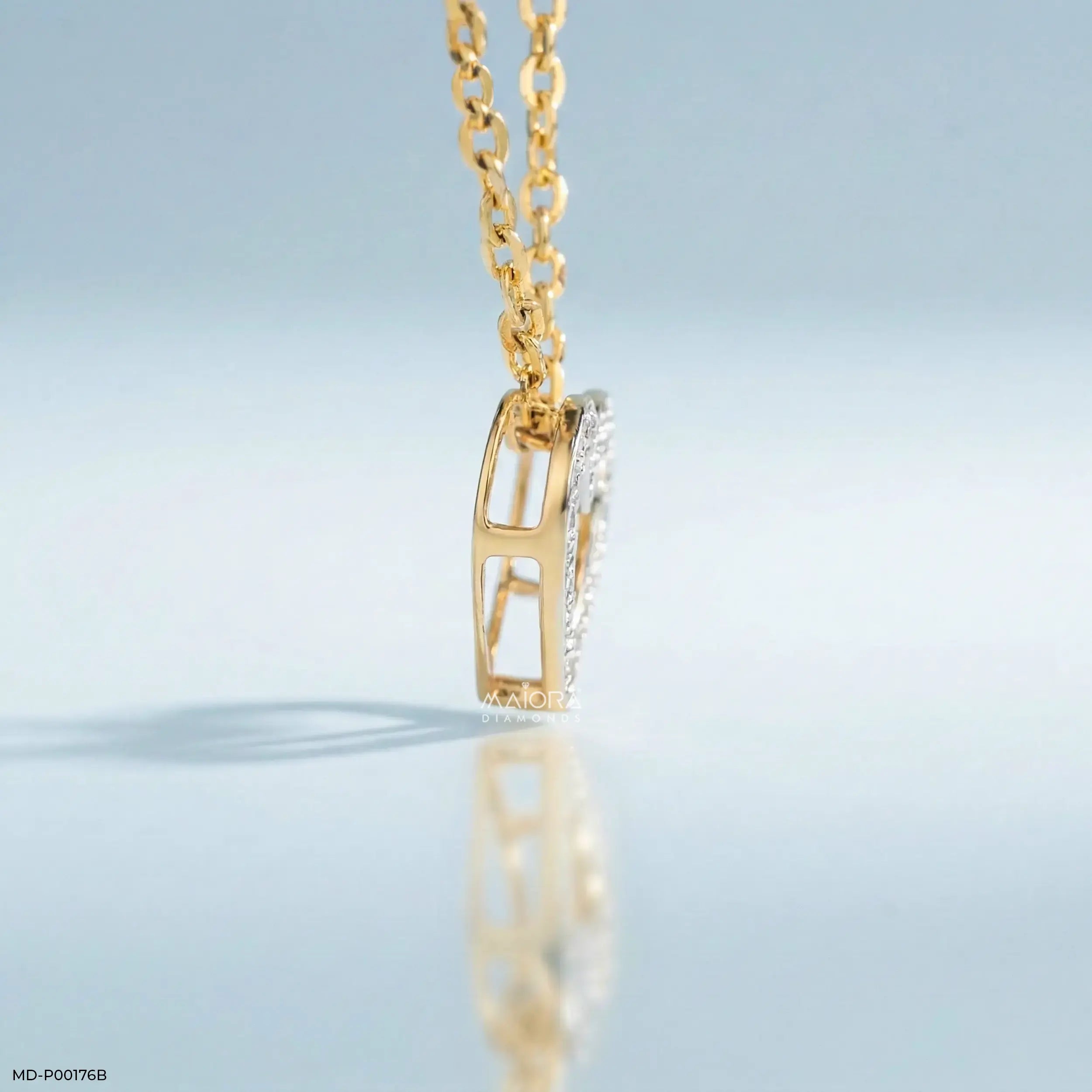 0.20 Carat Miracle Lab Diamond Heart Pendant 9K Yellow Gold