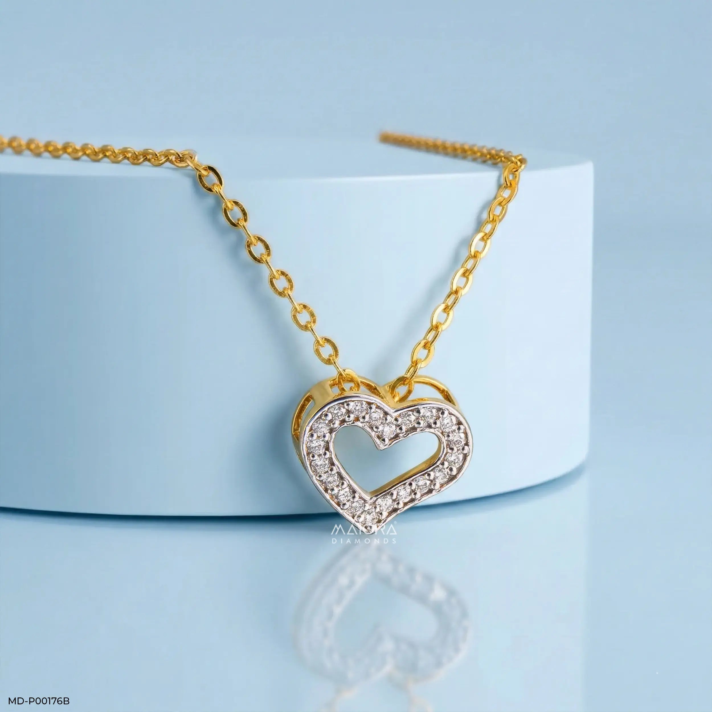 0.20 Carat Miracle Lab Diamond Heart Pendant 9K Yellow Gold