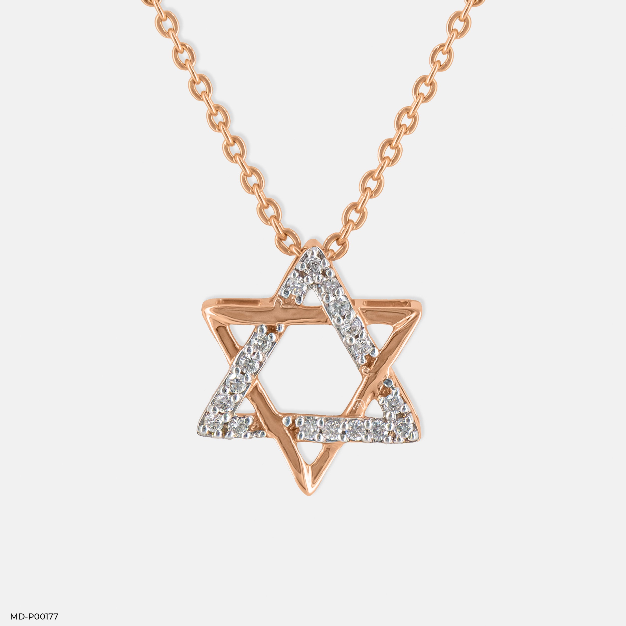 Shooting Star Diamond Pendant 9K Rose Gold