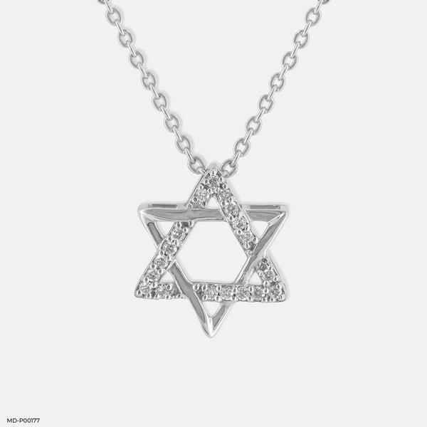 Shooting Star Diamond Pendant 18K White Gold