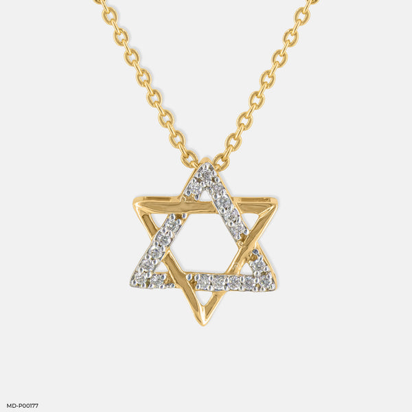 Shooting Star Diamond Pendant 14K Yellow Gold