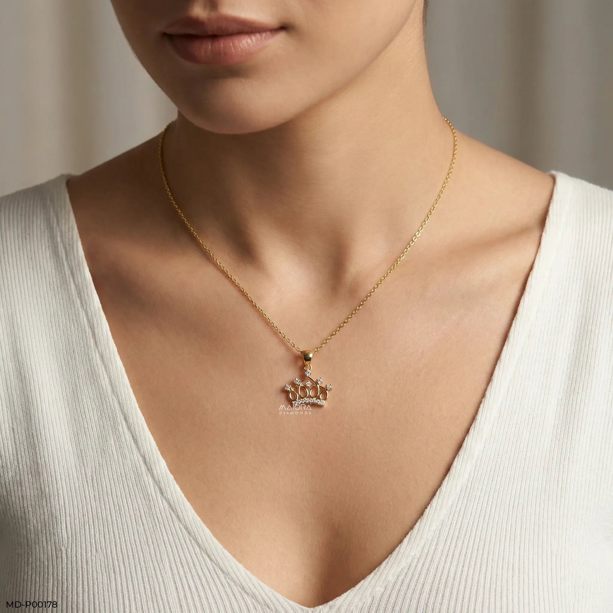 0.15 Carat Royal Tiara Lab Diamond Pendant