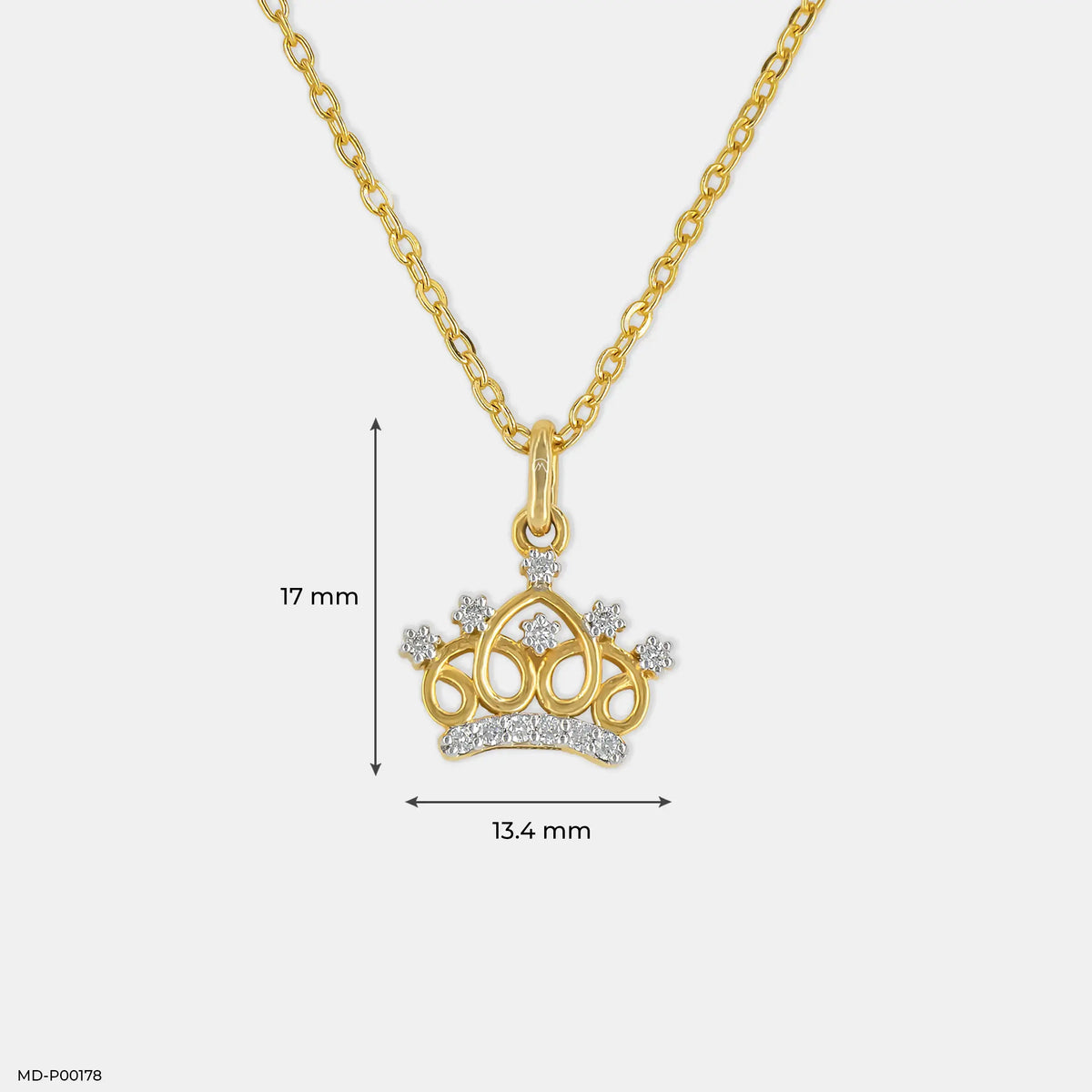 0.15 Carat Royal Tiara Lab Diamond Pendant