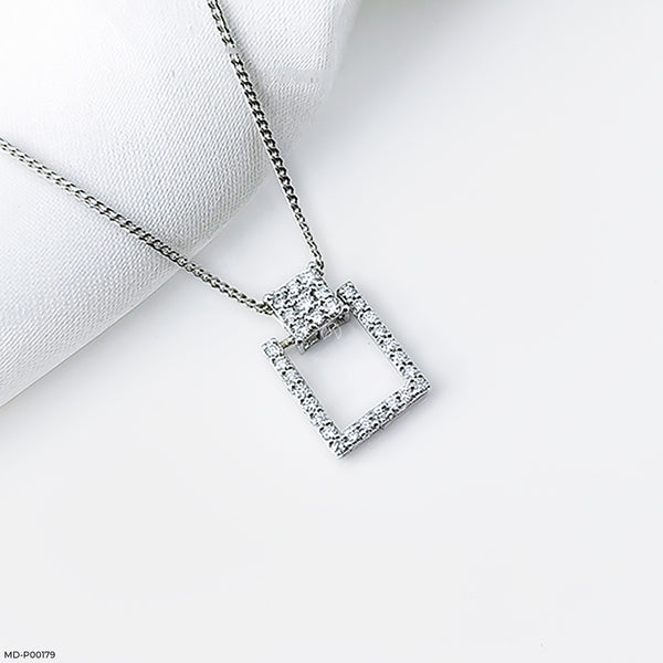 Cubic Diamond Pendants 18K White Gold